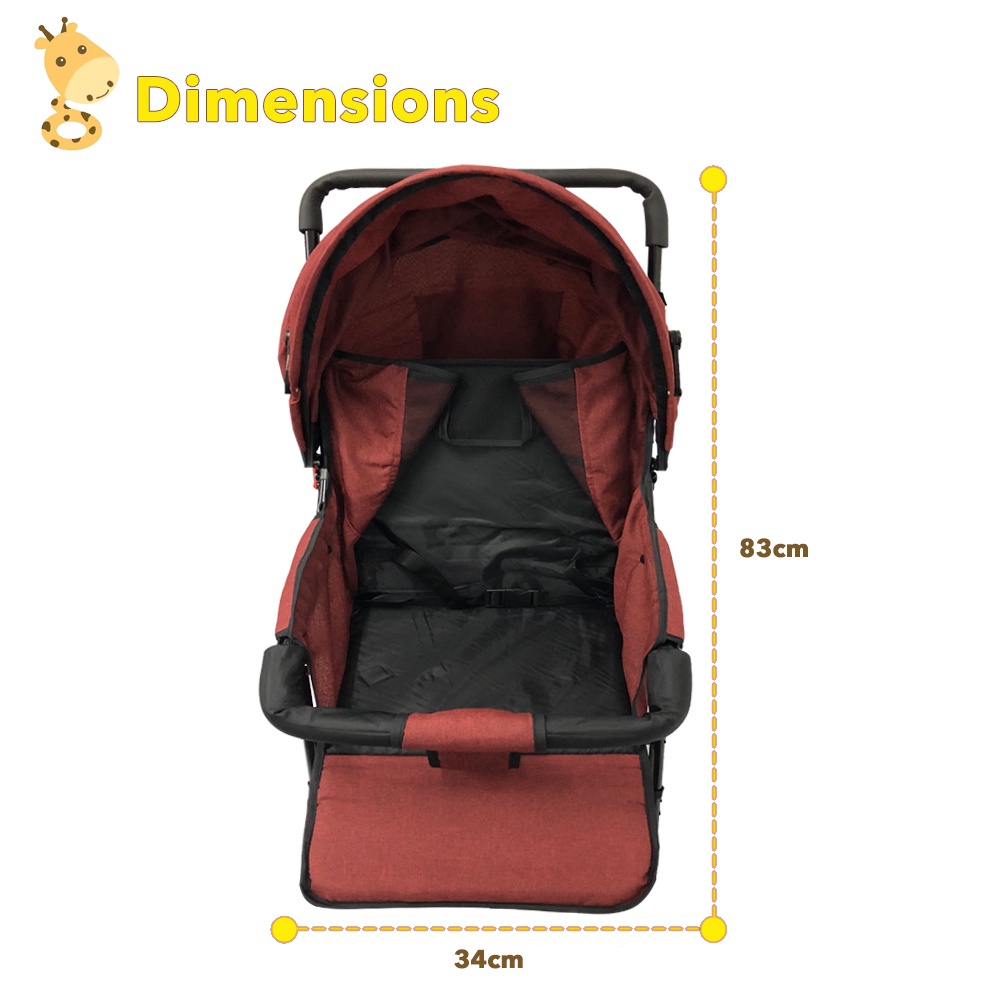 (1 Year Warranty) Little G LG004 Detachable Arm Rest Baby Stroller ...