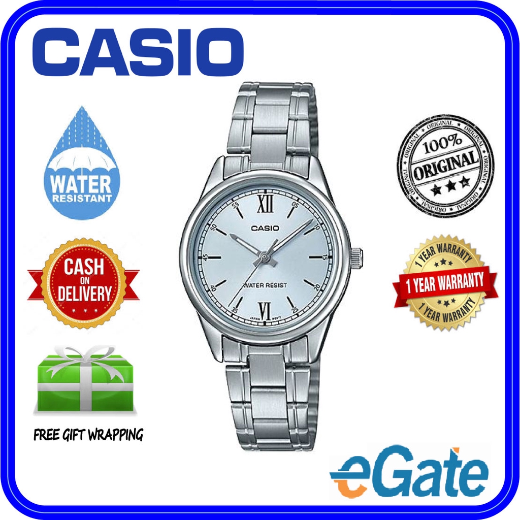 (1 YEARS WARRANTY) LTP-V005D Series Women Analog Classic Stainless ...