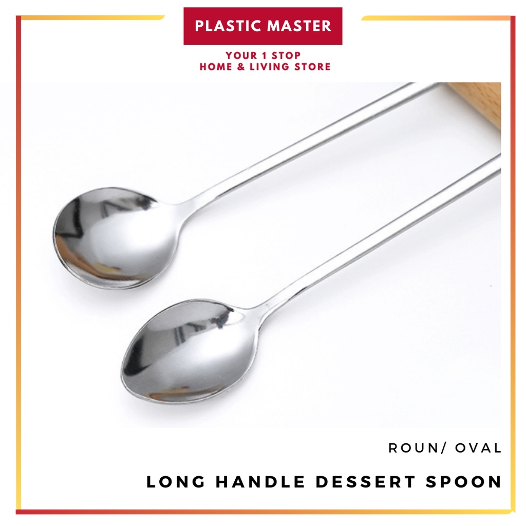 Dessert Spoon Long Handle Ice Cream Dessert Sundae Spoons Kitchen