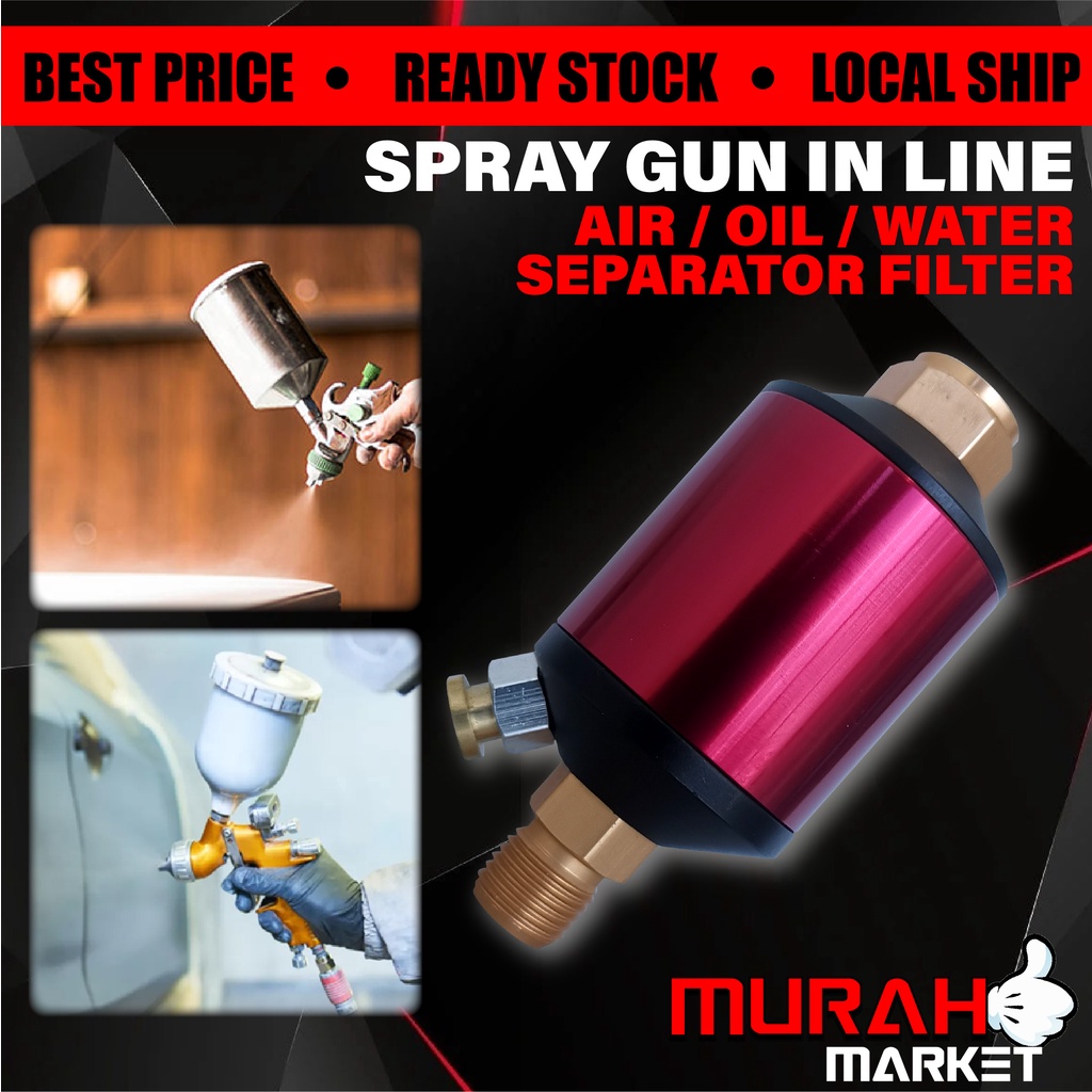 Pair Of Mini Air Filter & Moisture Separators For Spray Guns - 1/4" Inline, 1 Year Warranty 9 thumbnail image