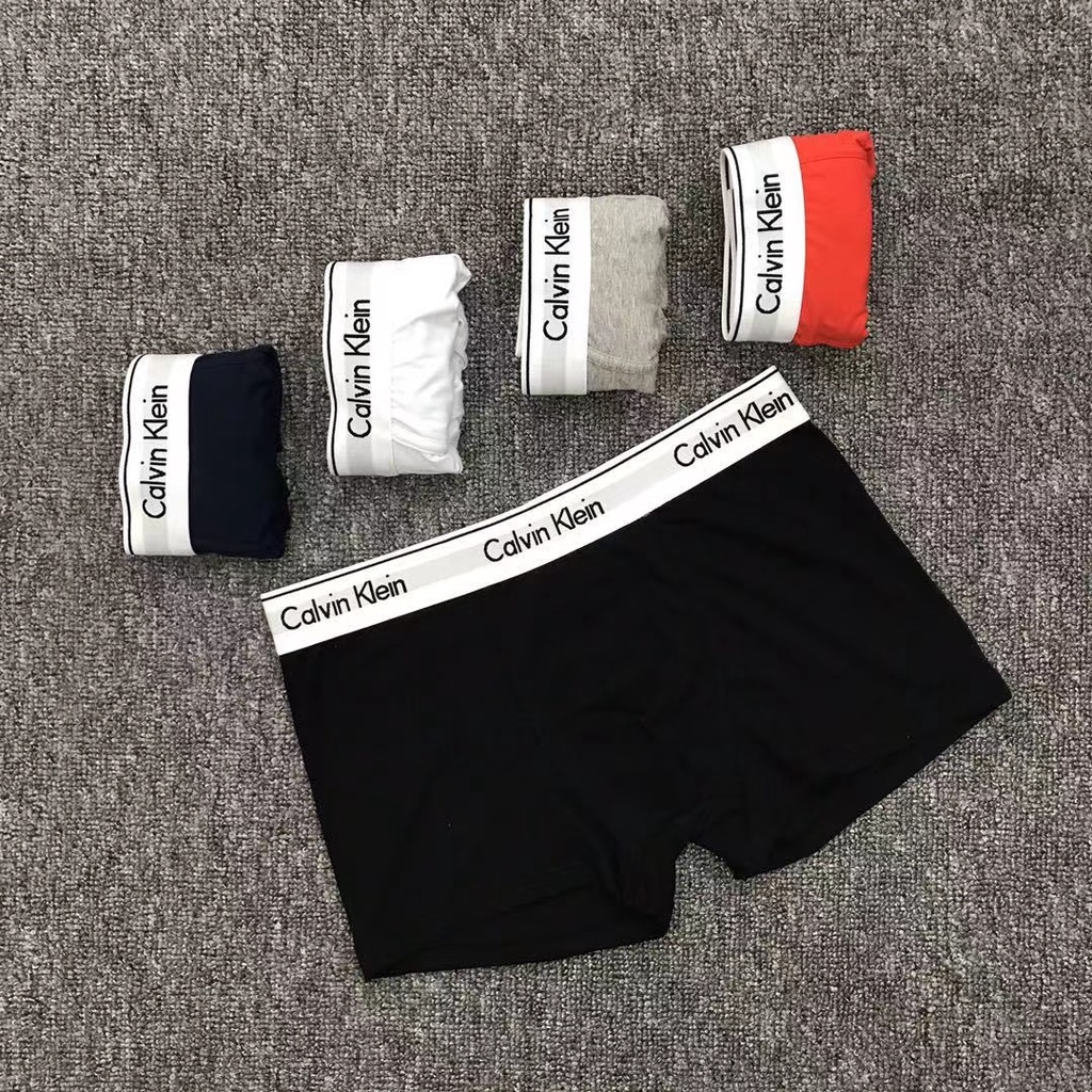 3 PCS ）Men's Underwear Gift Box Cotton Classic Boxer Briefs White Belt