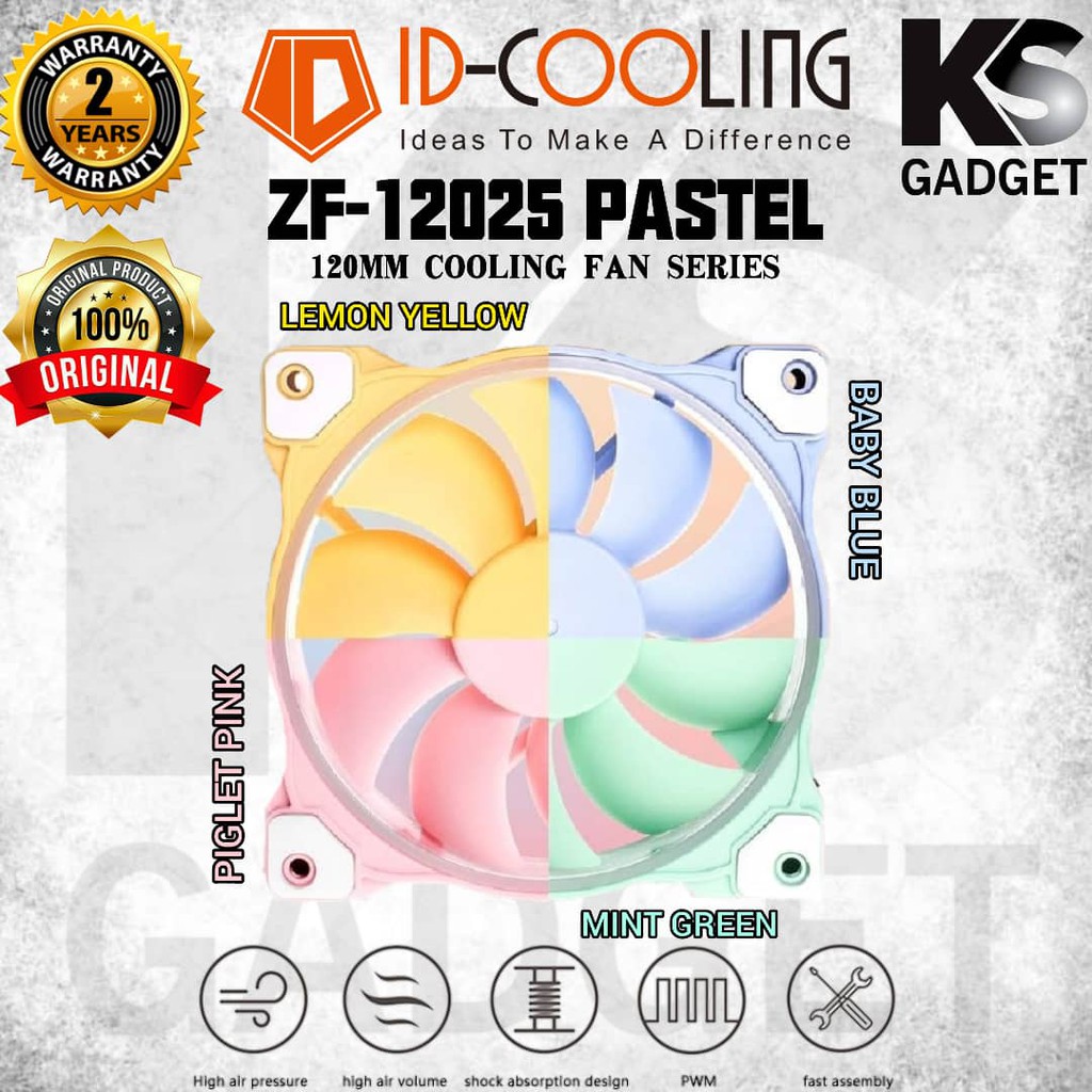 ID-COOLING ZF-12025 Pastel Series - White LED PWM Casing FAN /Case Fan ...