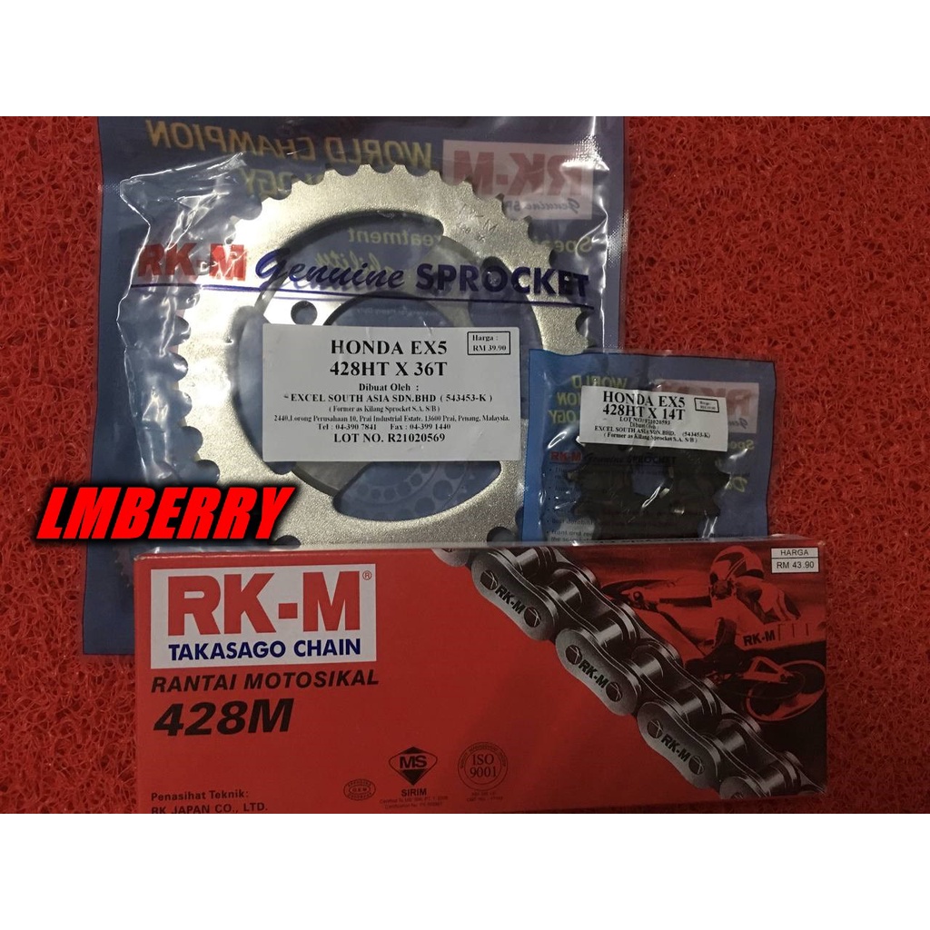RKM sprocket ex5 dream wave 100 class 1 428 spocket ex5 sprocket set ...