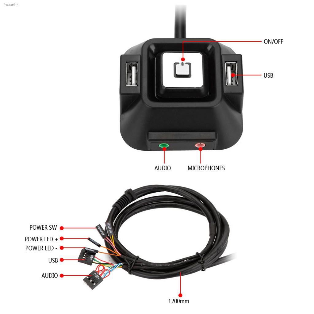 ㍿♥♥ PC Case Power Supply on/off Reset Button Switch Extender Cable ...