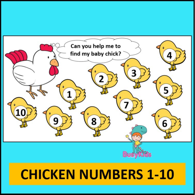Number Recognition -Counting Chicken [ Early Learning Activity Book ...