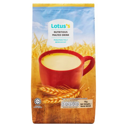 Lotus's Tesco Nutritious Malted Drink x 1KG I Oat Drinks I Minuman Malt