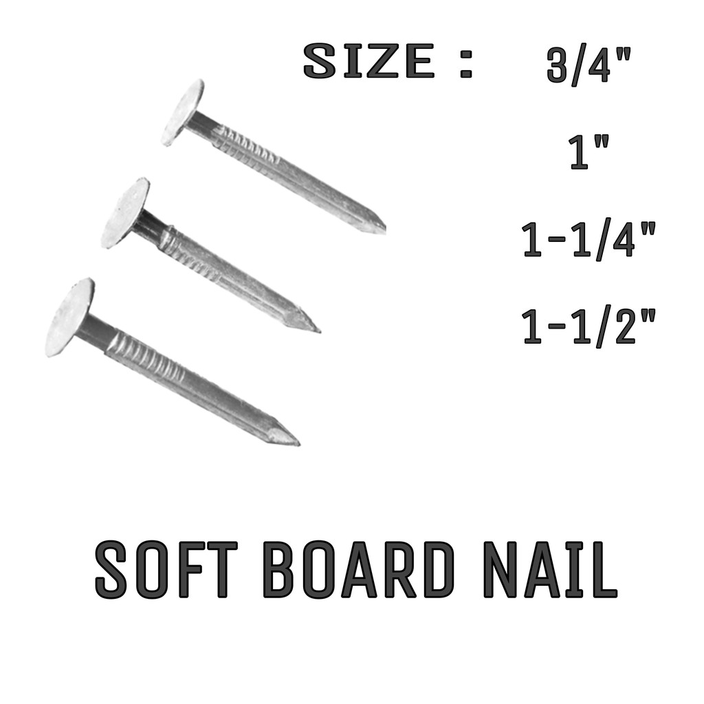 (PACK) SOFT BOARD NAIL Paku Kepala Besar 3/4" / 1" Shopee Malaysia
