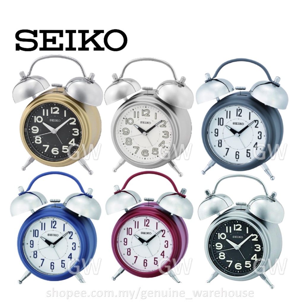 100 ORIGINAL SEIKO Bedside Bell Quiet Sweep Alarm Clock QHK051