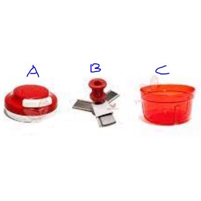 TUPPERWARE PENUTUP TURBO CHOPPER (1) REPLACEMENT BLADE (1) BASE(1 ...