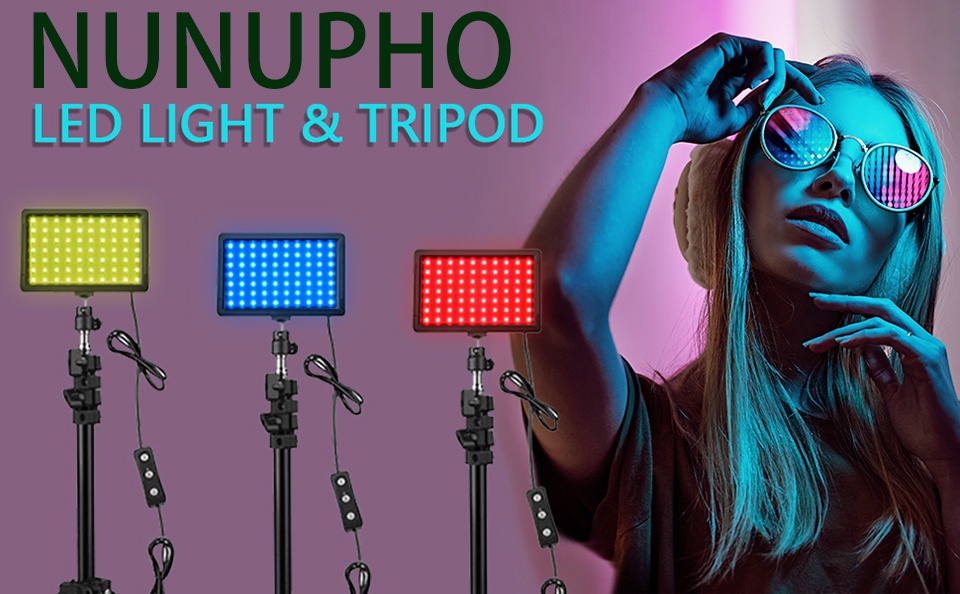 6inch Square Light With Tripod Stand Dimmable Led Light With RGB ...