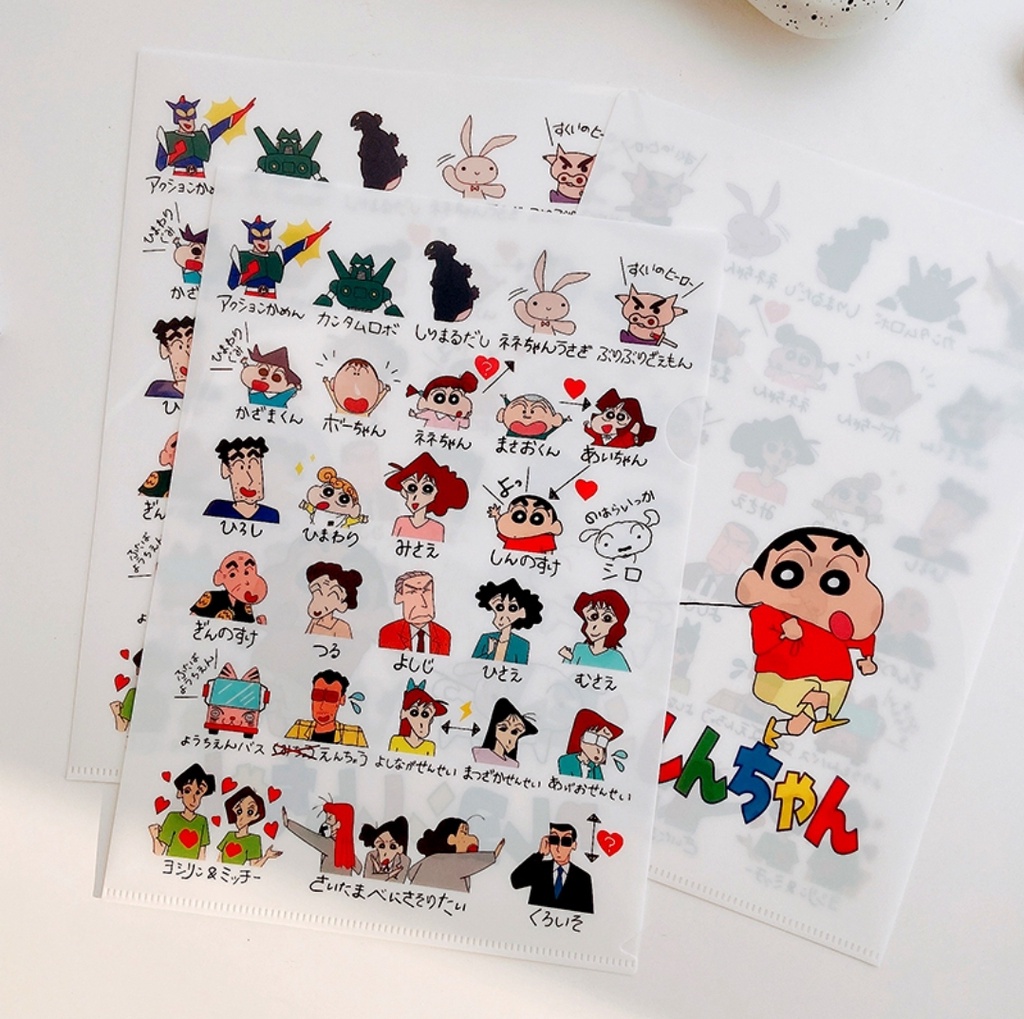 Cute crayon Shinchan cartoon folder A4 single L-clip data sorting file ...