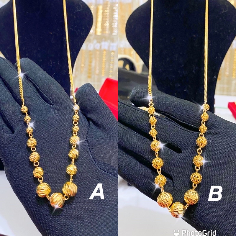 RANTAI LEHER LABUH BOBA FULL GOLD COP 916 ( Emas bangkok / Emas korea ...