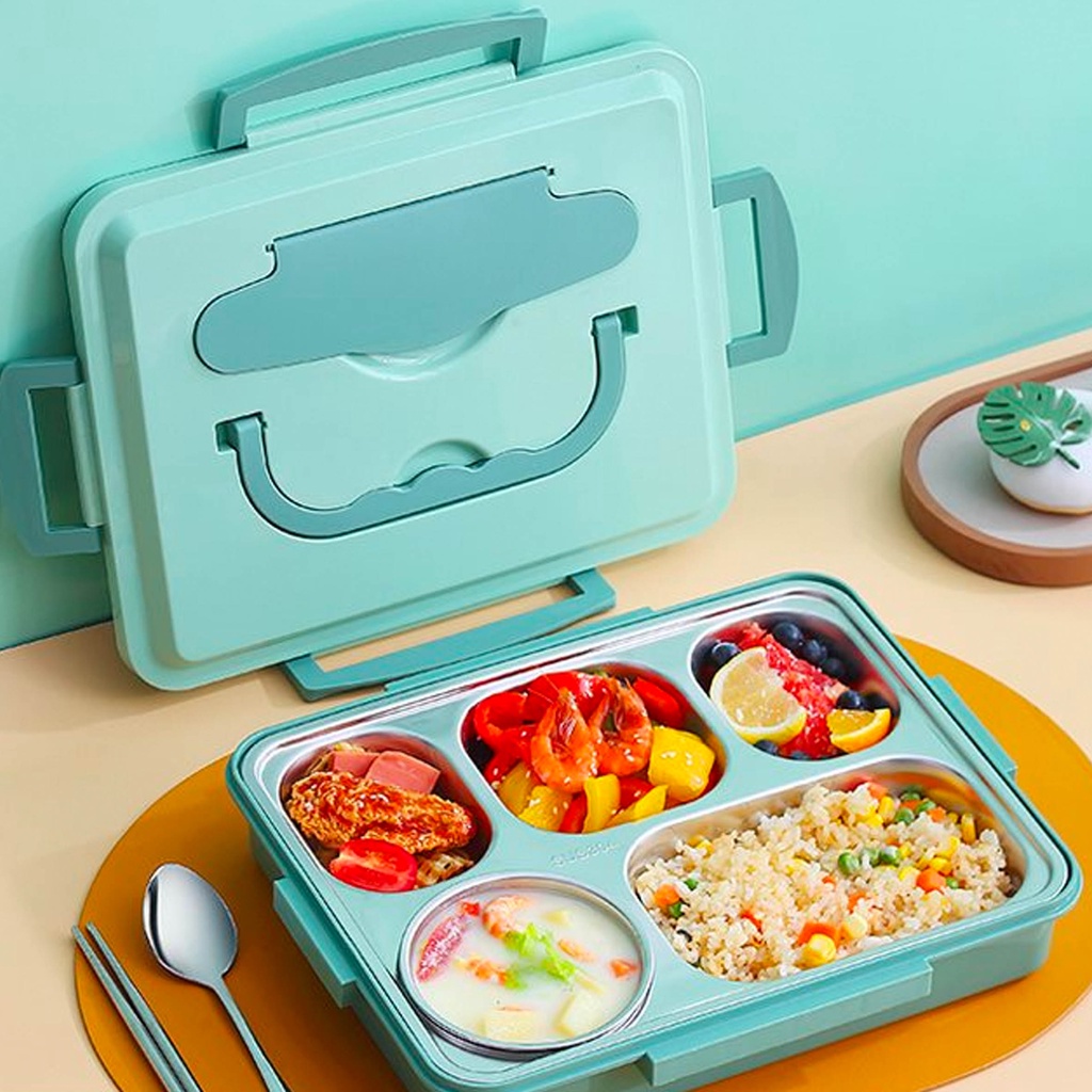 Lunch Box Bento 304 Stainless Steel 4/5 Compartments School Food