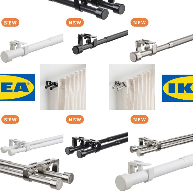 BEKRÄFTA double curtain rod set, white, 120-210 cm19 mm (47 ¼-82 ¾3/4) -  IKEA CA