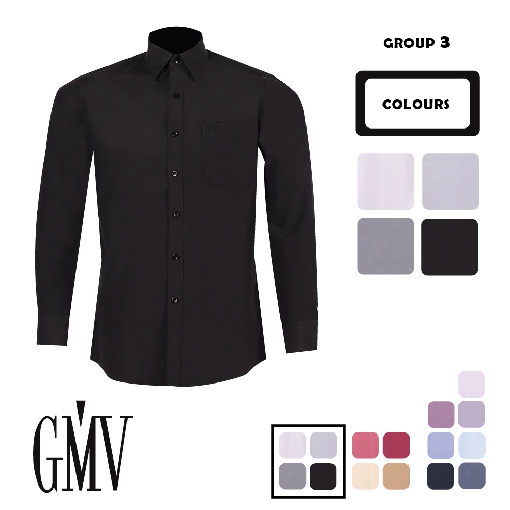 GMV Men Long Sleeve Business Plain Shirt - Group 3 GM50001B211 | Shopee ...