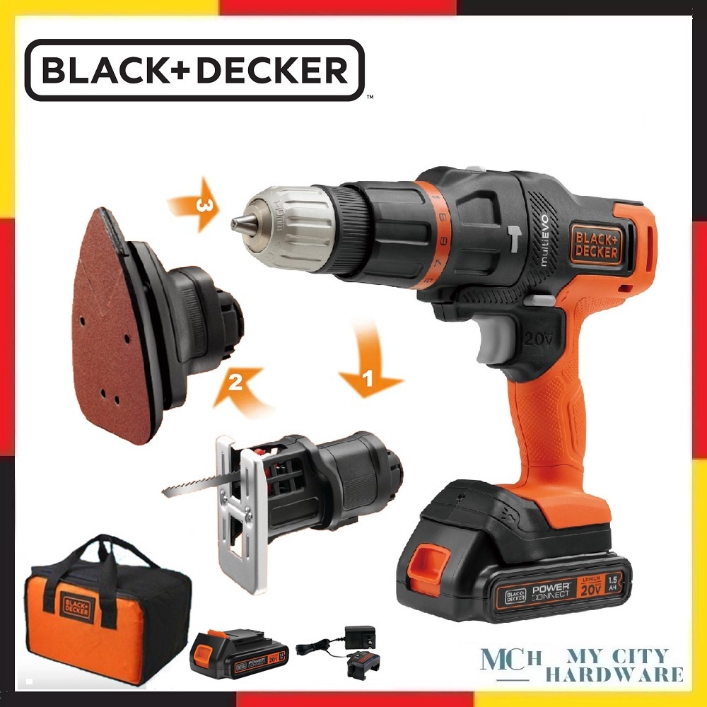 BLACK + DECKER EVO185B1 20V Max 3 In 1 Multitool Combo Set Cordless