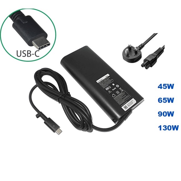 DELL USB TYPE C TYPEC 45W 65W 90W 130W LAPTOP USE CHARGER ADAPTER
