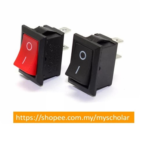 2 PIN ON-OFF SPST SQUARE ROCKER SWITCH KCD1-101(RED/BLACK) ARDUINO ...