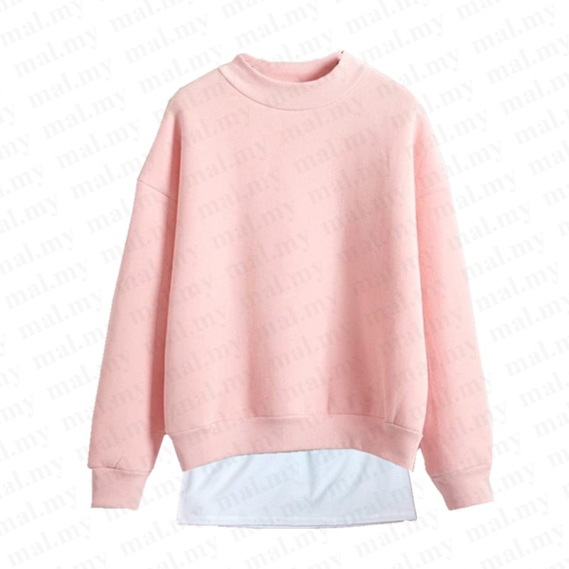 Women s Velvet Casual Hoodie Plain Long Sleeve Pullover Sweater Loose Tops Shirt Extender Shopee Malaysia