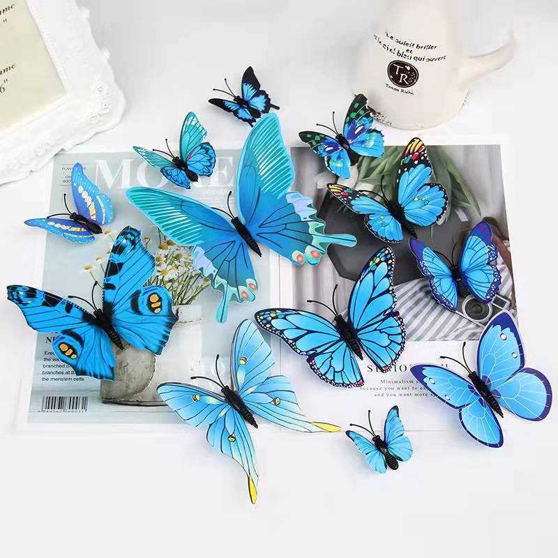 12pcs/pack 3D Hollow Butterfly Wall Stickers DIY Living Room Decoration ...
