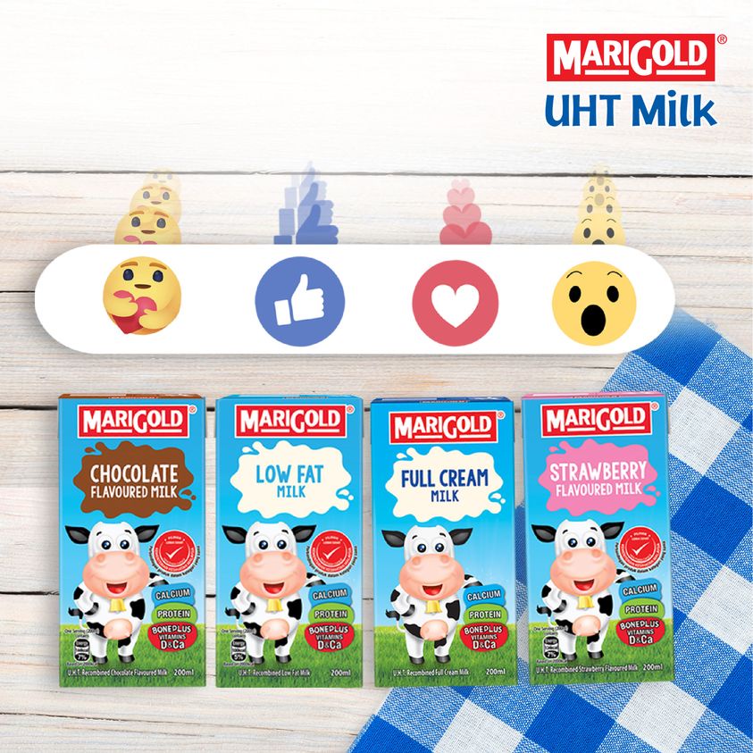 Marigold UHT Milk Chocolate / Full Cream / Low Fat / Strawberry 200ml x ...