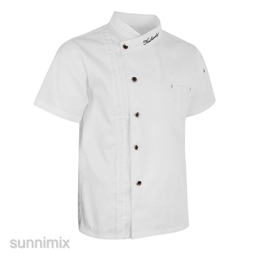 [SunnimixMY ] Unisex Chef Jackets Chef Coat Short Sleeves Shirt Food