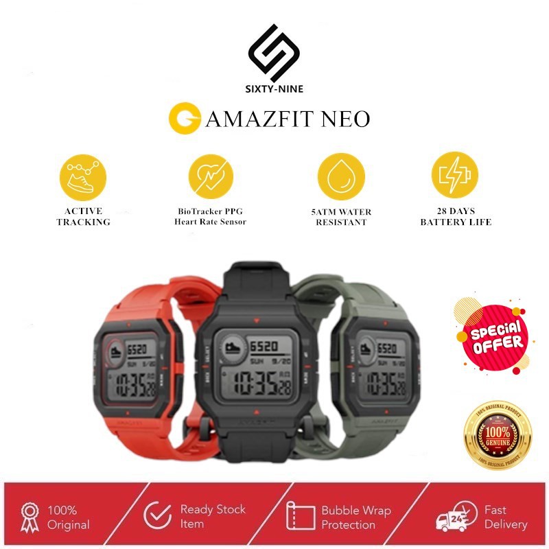 Amazfit Neo Smartwatch - 28 Days Battery Life