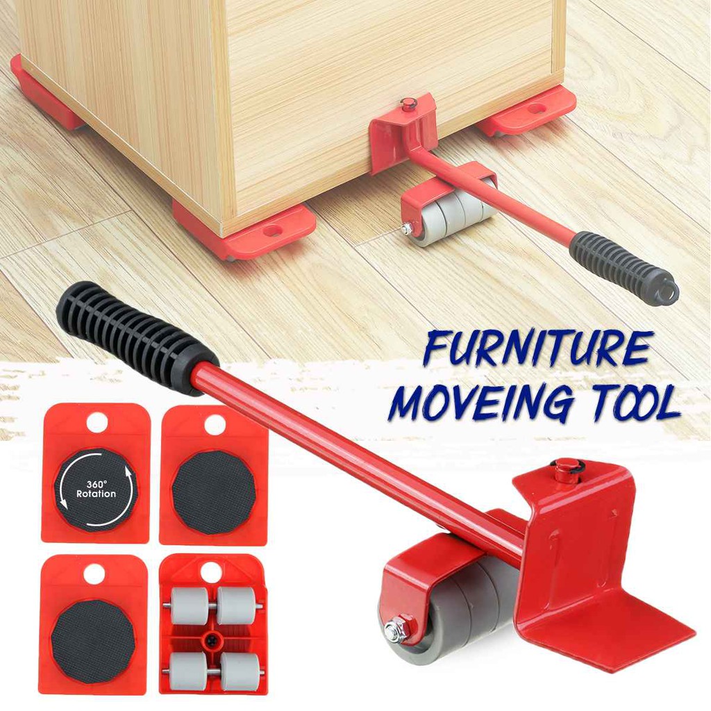 Diy Furniture Mover Tool Set Transport Lifter Mover Tool Rolling Wheel  Corner Set Pergerak Perabot Alat Pindah Rumah