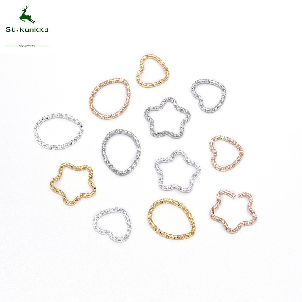 St.kunkka Star Jump Rings Twisted Split Rings Connectors - Silver/Gold ...