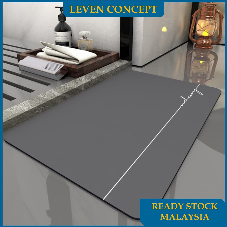 【Ready Stock】 Diatomite Mat Bath Mat Mud Water Absorb QuickDrying