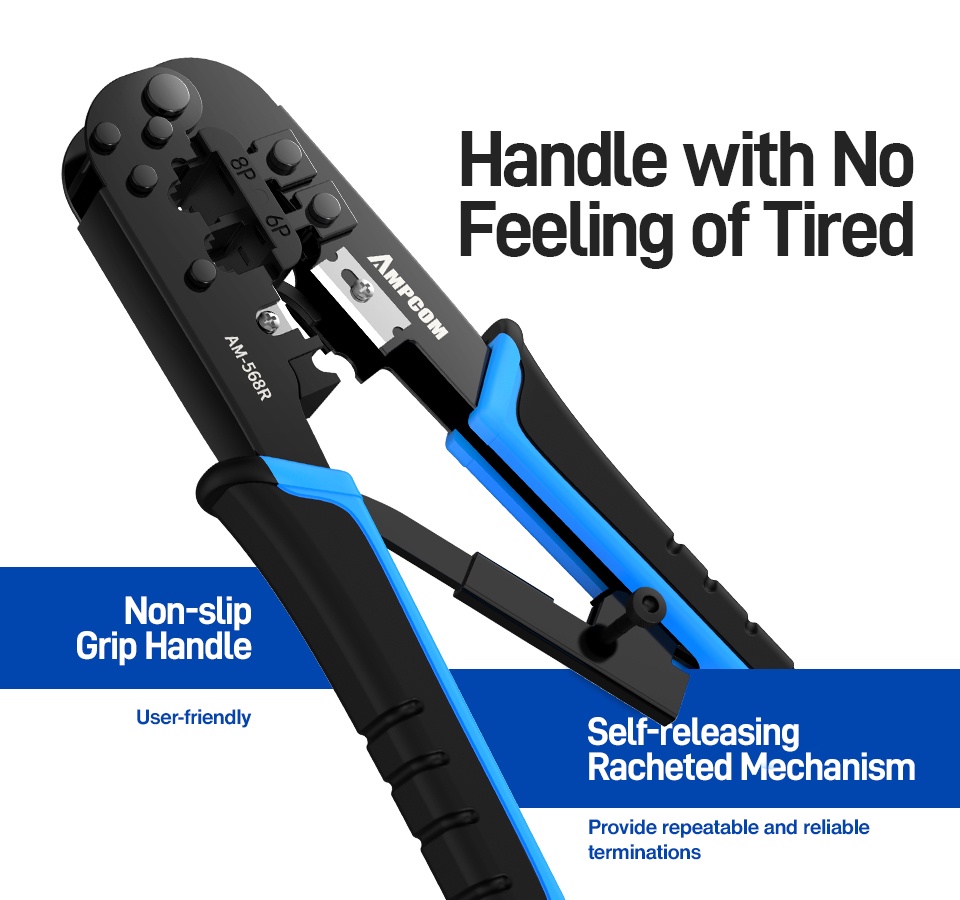 Ampcom crimper tool for 6p 8p rj 11 rj 12 rj 45 shopee malaysia