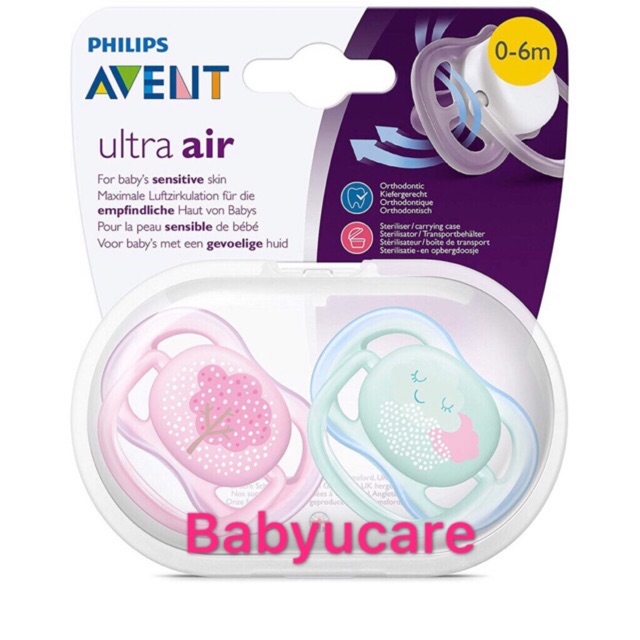 Philips Avent Ultra Air 0-6m Pacifier Apple Tree & Cloud (2pcs/Pack ...