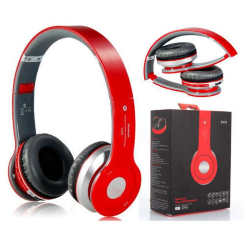 S450S Extensible Bluetooth Hands Free Stereo Headset FM Music Headphone with Mic 3.5mm Jack TF