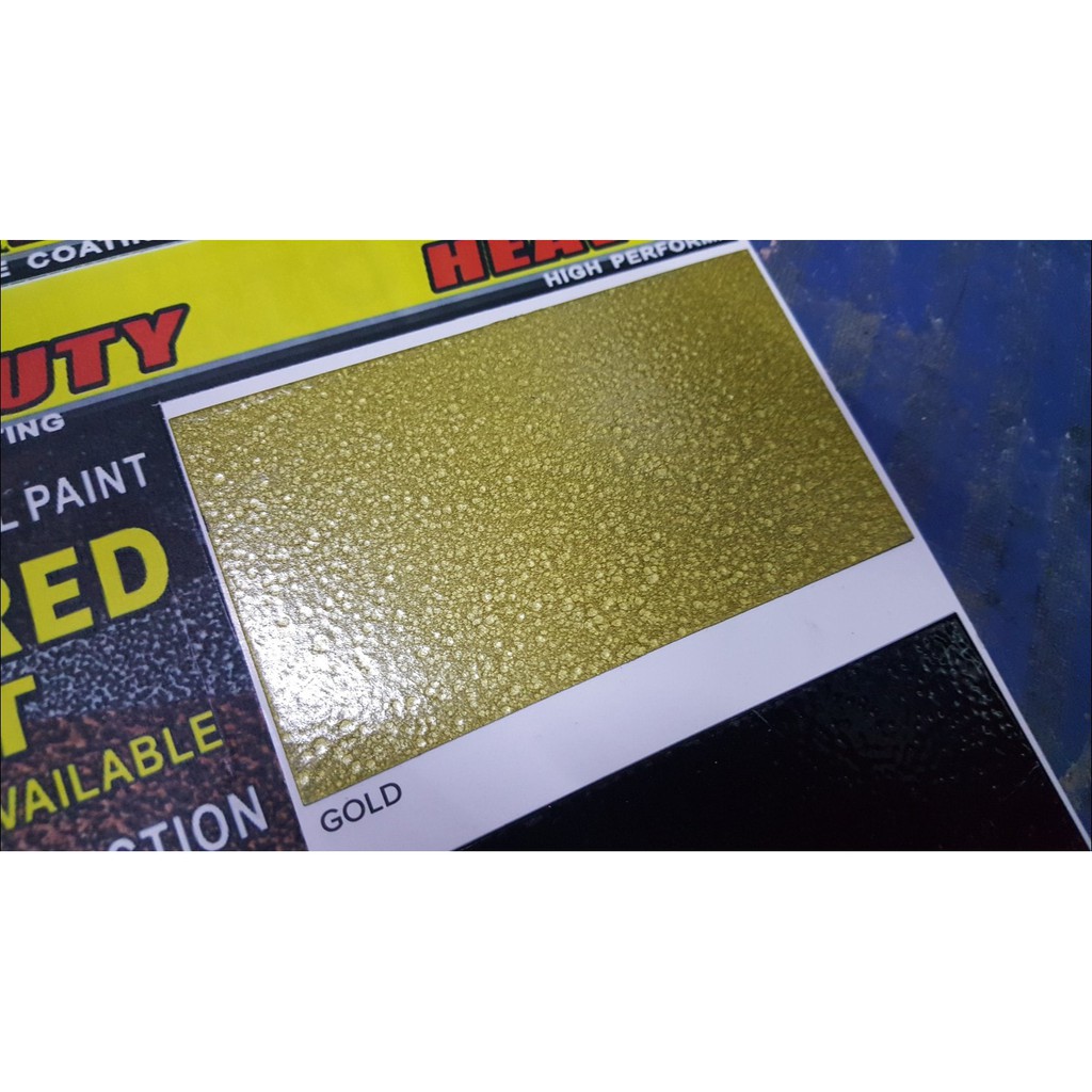 GOLD ( 1L ) HAMMERED PAINT ( HEAVY DUTY ) smooth Finish Direct to Rust