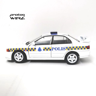 Proton Wira Polis Pdrm Malaysia Scale 1:64   1:32 Die Cast Car Model 