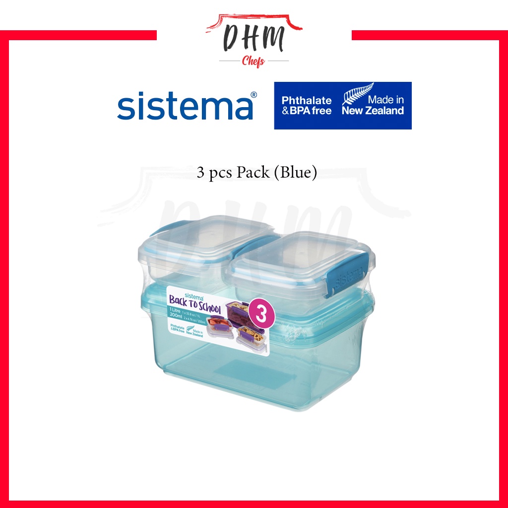 sistema - 3pcs Back to School Pack Storage Container | Microwave & Freezer Safe