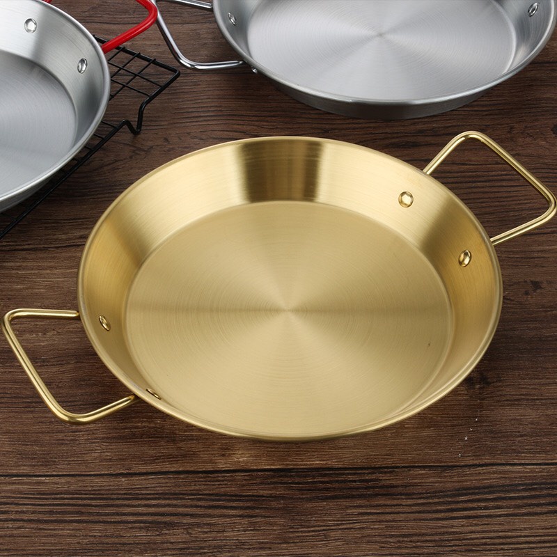 Egg Pan Stainless Steel Gold 2 Ears Thick 2 Sizes Shopee Malaysia
