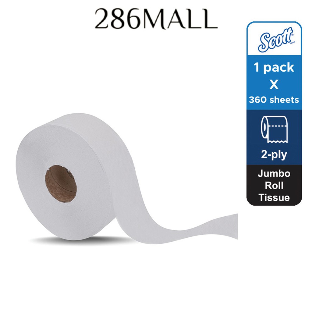 Scott® Essential™ Jumbo Roll Toilet Tissue 06514 – White, (12 roll x ...