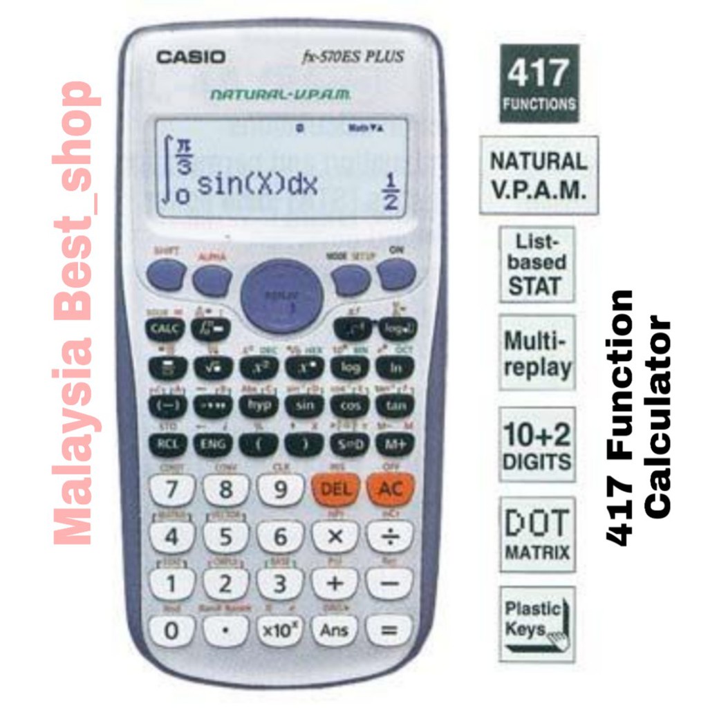 fx-570ESPLUS, Non programmable, scientific calculator