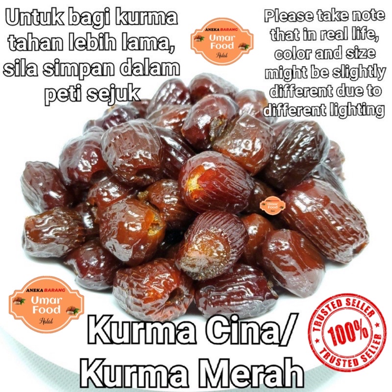 Kurma Cina Red Dates Kurma Merah Gram Red Dates No Seeds Gm