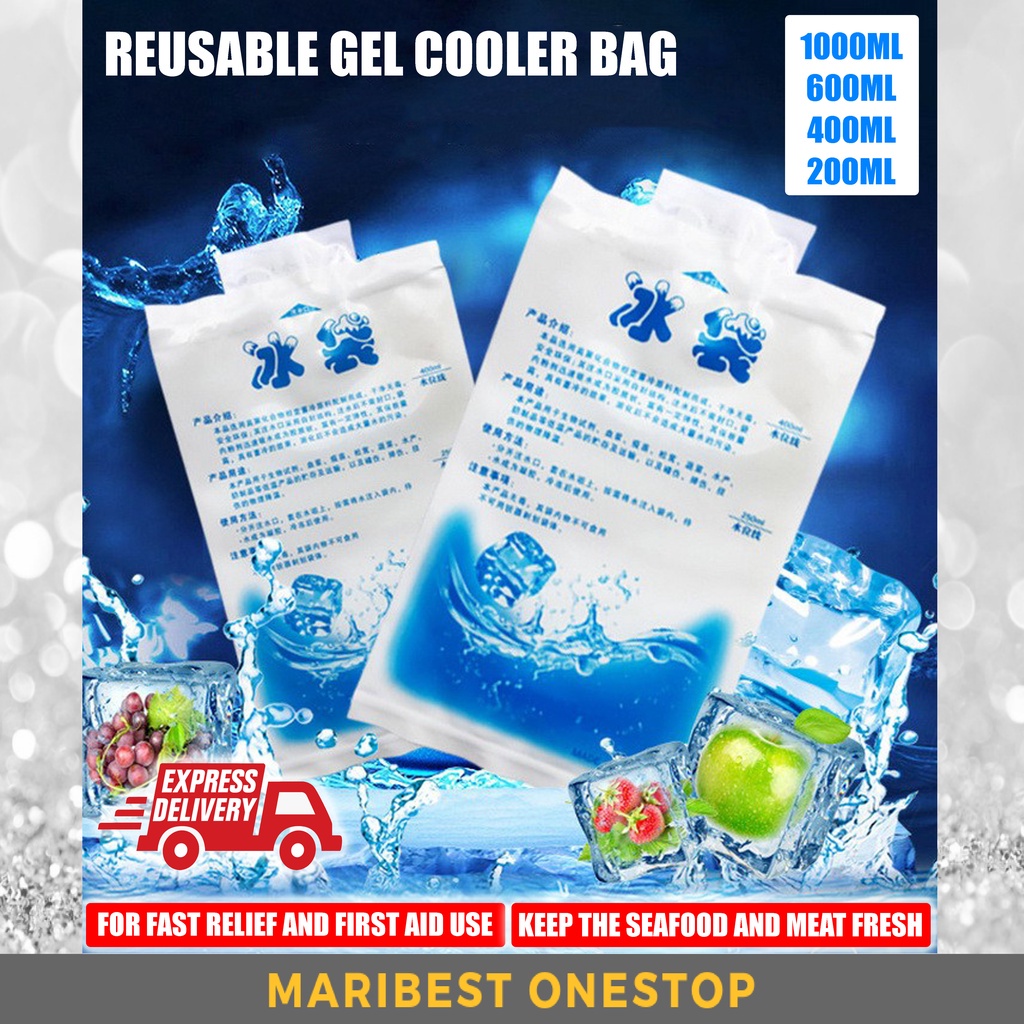4 Size Reusable Ice Bag Pack Water Injection Cooler Frozen Food Seafood ...