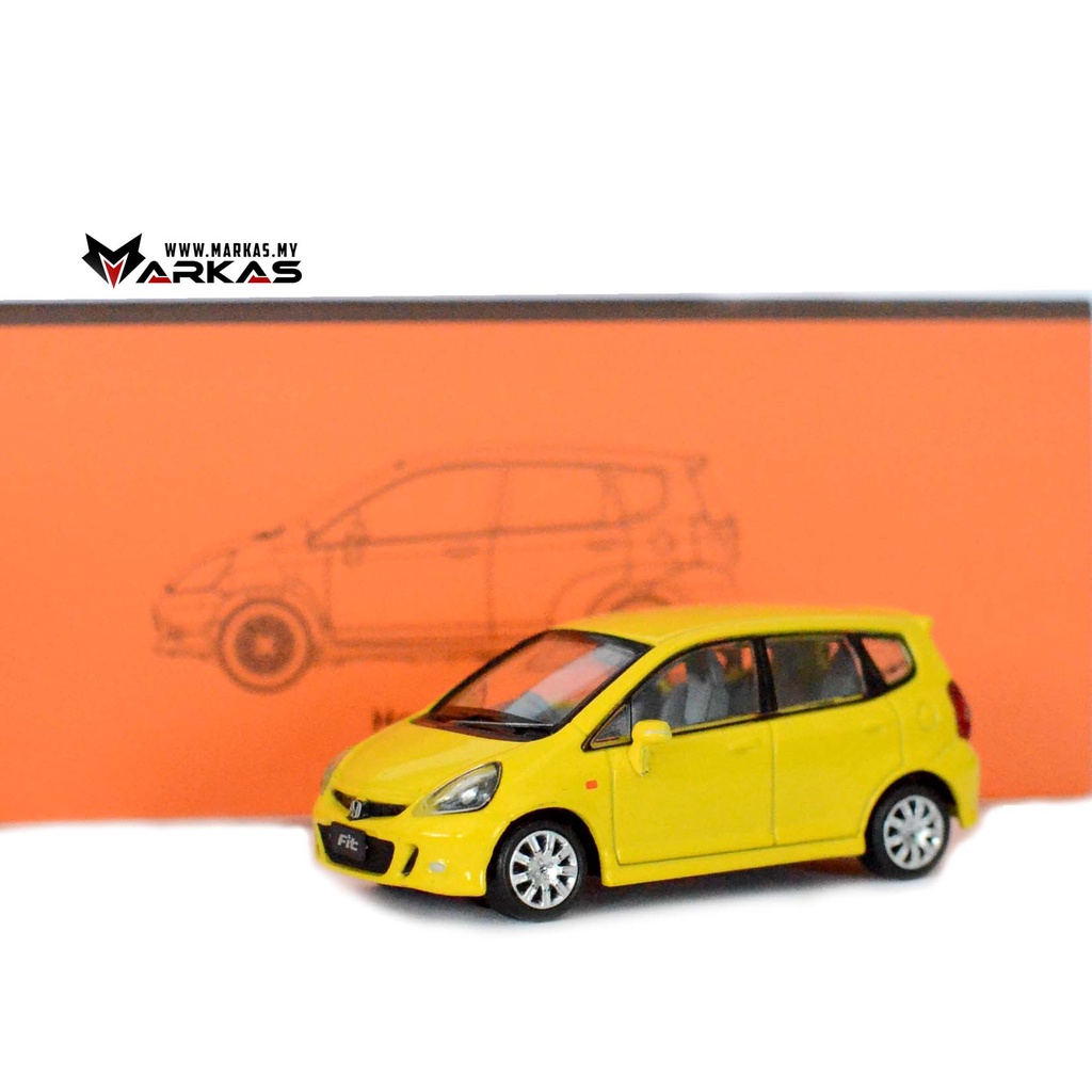 Voiture Miniature Diecast GCD 1:64 Honda Fit Sport - Modèle Détaillé Avec Boîte, Vitrine Et Support