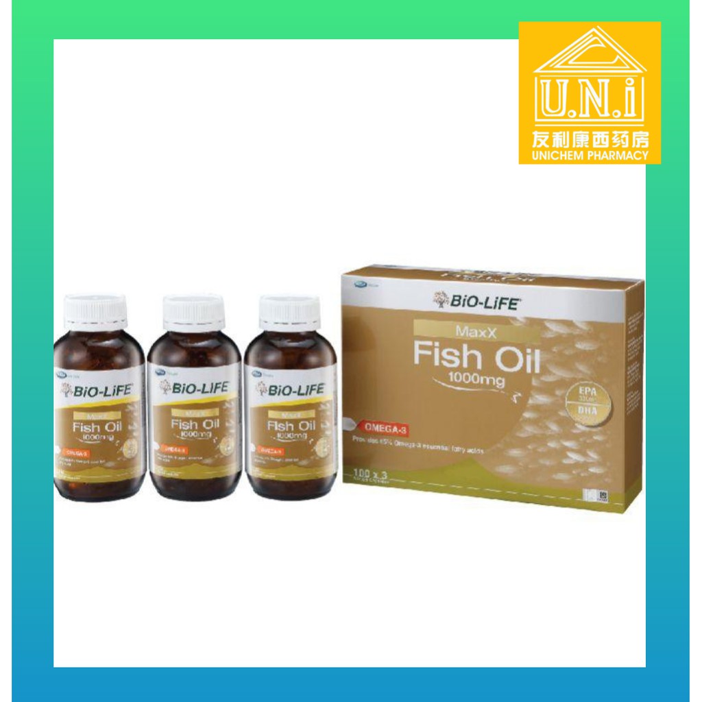 [READY STOCK] Bio-life MaxX Fish Oil 1000mg (3x100's) [Exp:14/07/2025 ...