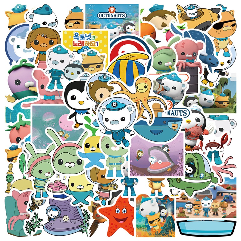 10 50pcs New The Octonauts Stickers For Laptop Skateboard Luggage