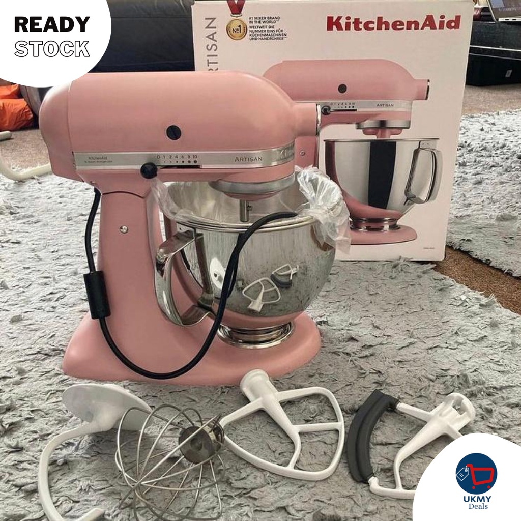 KitchenAid Mixer Tilt-Head 4.8L Artisan with Extra Accessories (Dried Rose)