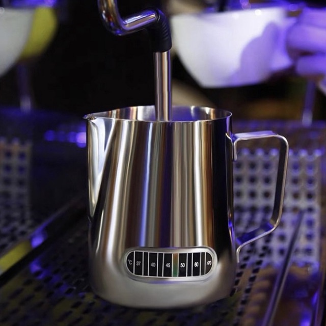 Stainless Steel Milk Frothing Pitcher With Integrated Thermometer, 350