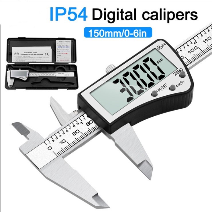 MKR 150mm IP54 Vernier Calipers Measuring Tool Stainless Steel Digital ...