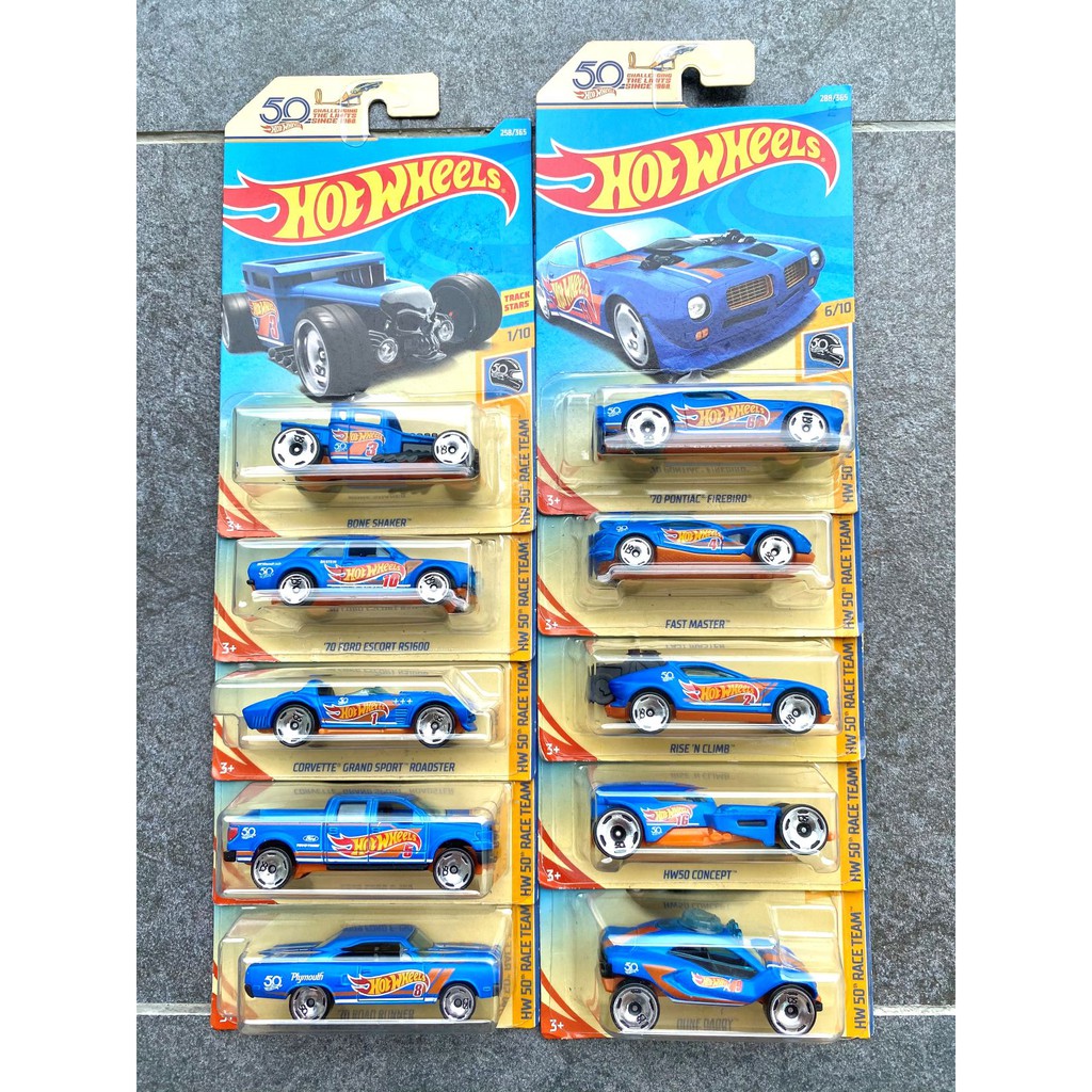 Hot Wheels 50th Anniversary Set 10 Cards Lot Shopee Malaysia