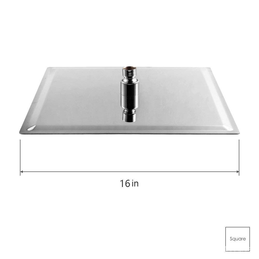 Onyzpily Shower Head 16 Inch Ultra Thin Chrome 304 Stainless Steel