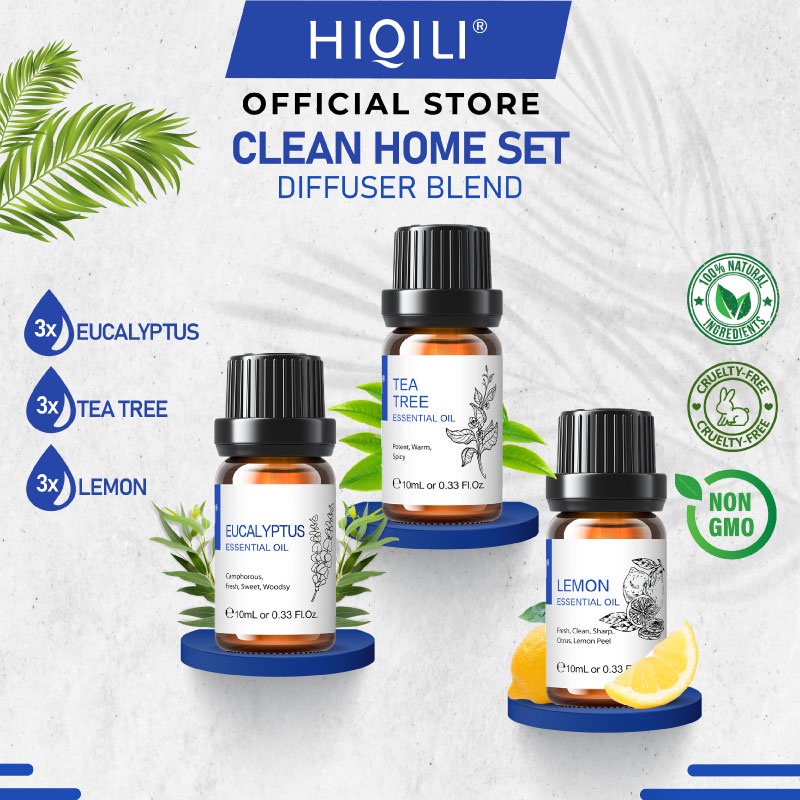 HiQiLi Clean Home Set Diffuser Blend Essential Oil Natural Plant ...